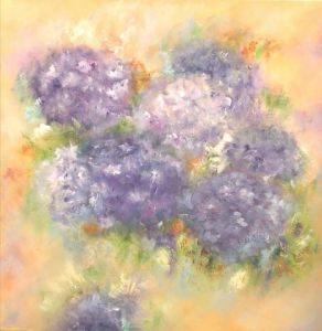 Voir le détail de cette oeuvre: Harmonie d'hortensias mauves